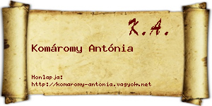Komáromy Antónia névjegykártya